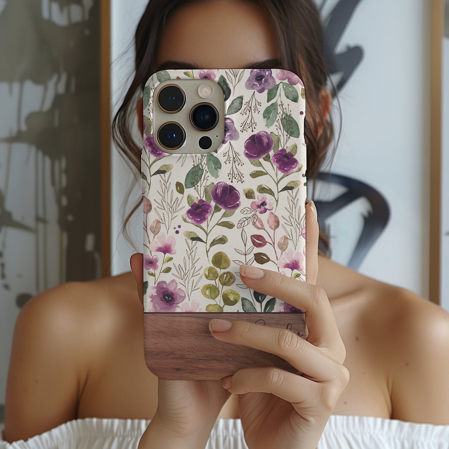 Personalized Floral Tough Phone Case for iPhone, Samsung and Google Phones